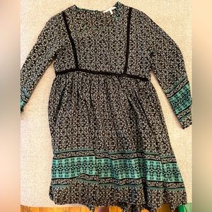 Patterned Green 3/4-Sleeved Francesca’s Dress